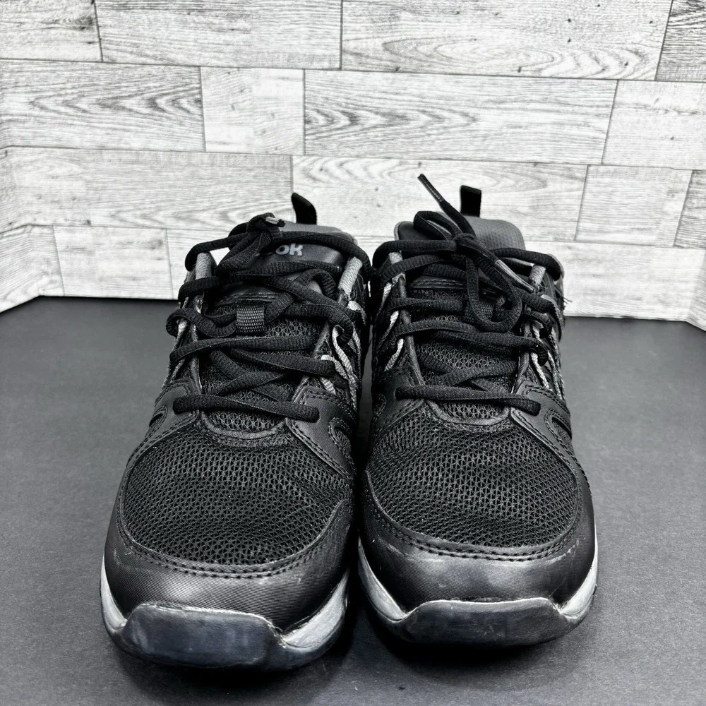 REEBOK SUBLITE WORK‎ MEN'S ATHLETIC WORK SHOE BLACK WITH GREY TRIM BOOTS RB4015